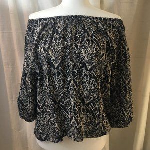 Joie Peasant Silk Top Off Shoulder Top